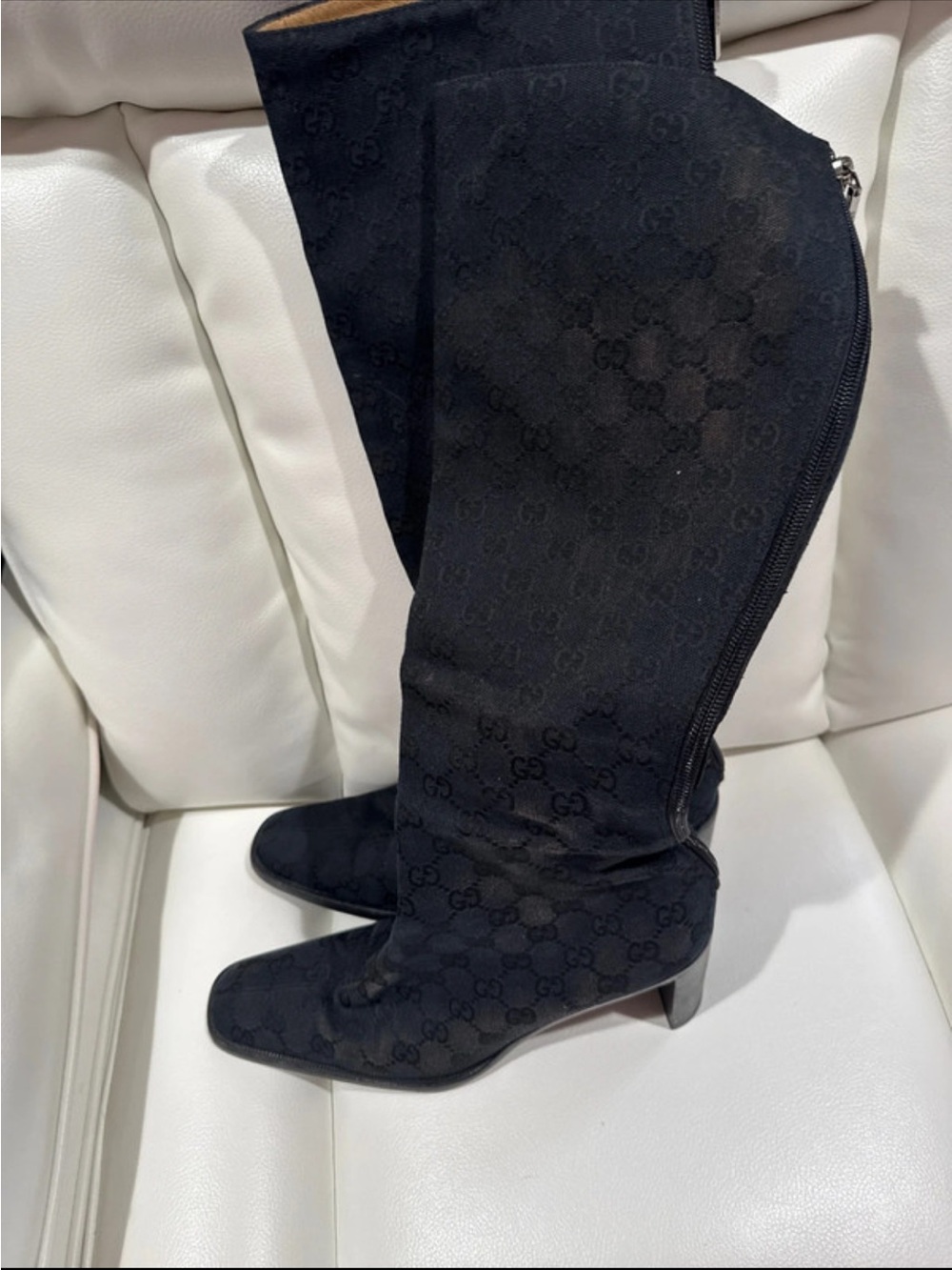 Authentic Gucci Black Monogram Boots